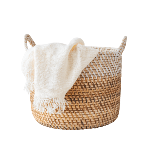 Rattan clothes basket